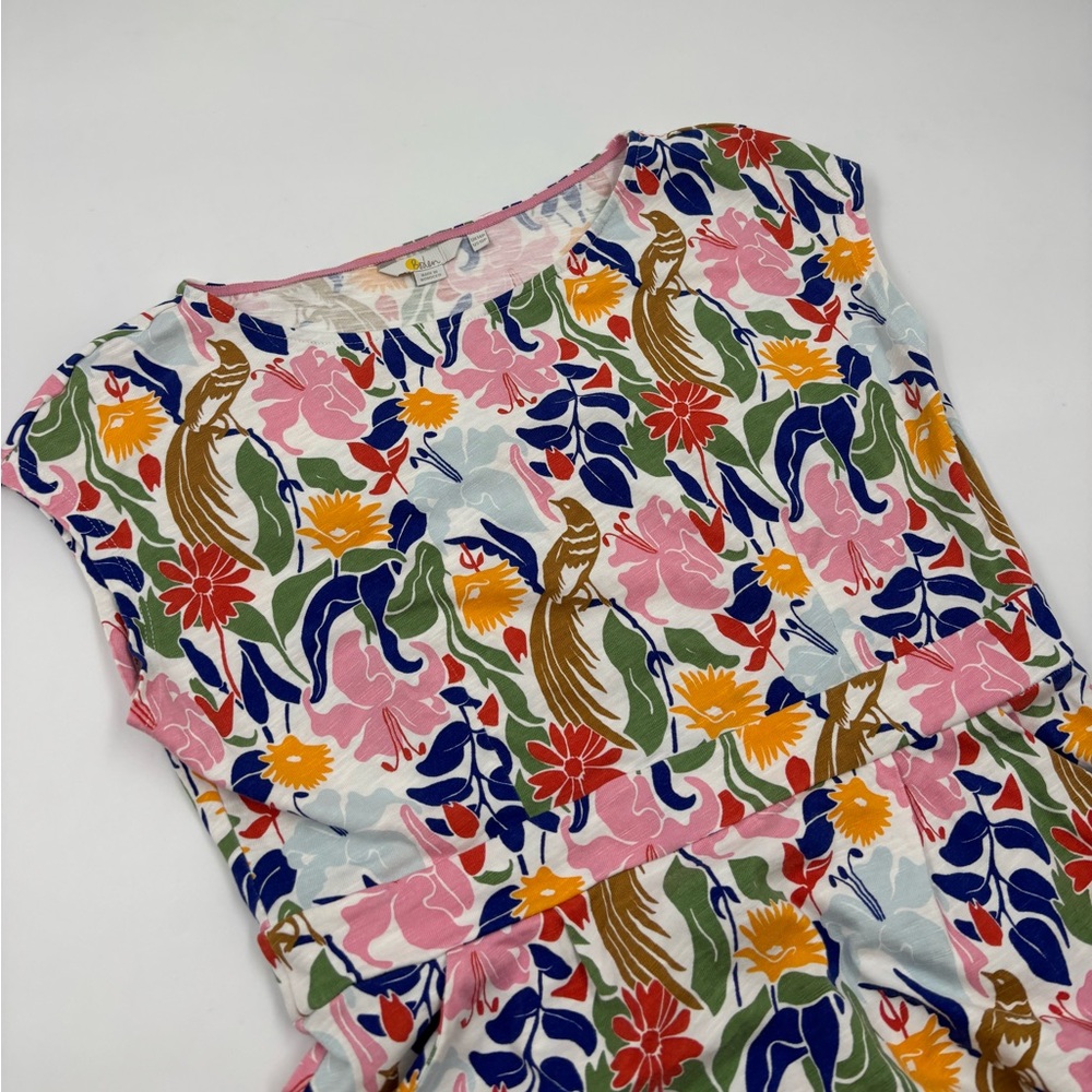 Boden Women's 14P‎ Cotton Multicolor Floral A-Line Knee-Length Pockets Dress